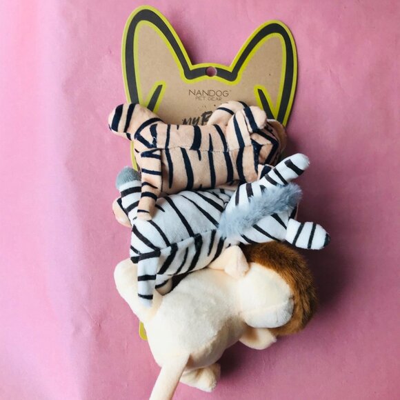 Dog NANDOG PET GEAR Mini Plush  Set of 3 Squeaky Stuffed Dog Pet Toy Lion Etc. - Picture 7 of 7